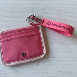 Lululemon Pink Coin Pouch with Wrist Strap